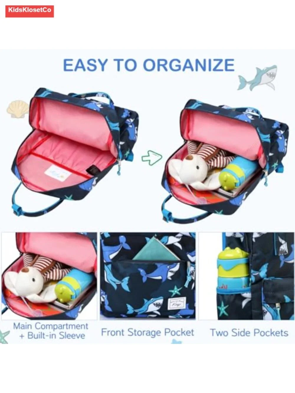 Kids Water-Resistant Backpack with Padded Straps and Large Capacity